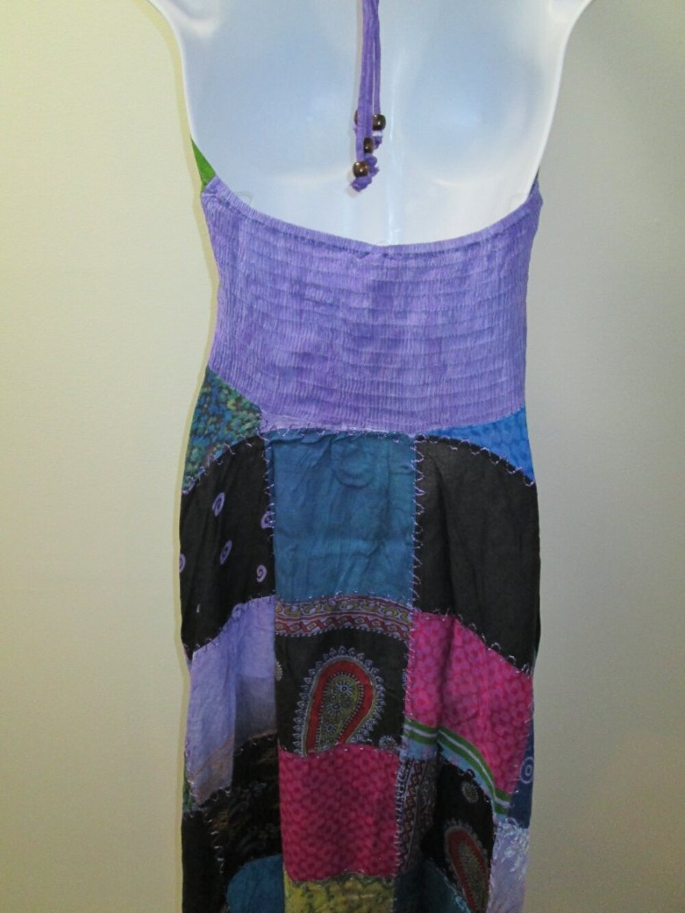 Purple Patchwork Boho Ananta Halter Dress NWT Sz OS - Picture 8 of 10